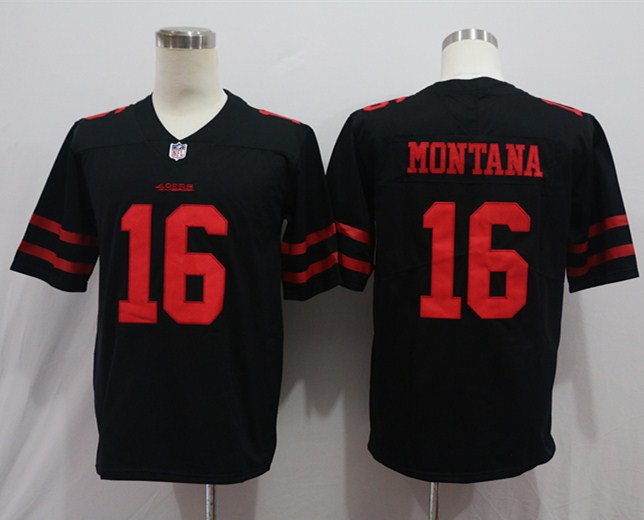 Men's San Francisco 49ers Joe Montana #16 Black Jersey
